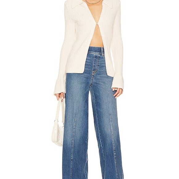 NWT Spanx Seamed-Front Wide Leg Jeans, Vintage Indigo - Picture 3 of 4